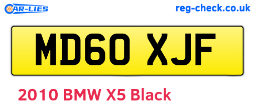 MD60XJF are the vehicle registration plates.