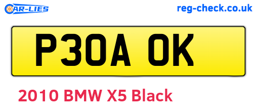 P30AOK are the vehicle registration plates.
