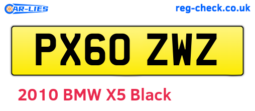PX60ZWZ are the vehicle registration plates.