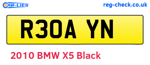 R30AYN are the vehicle registration plates.
