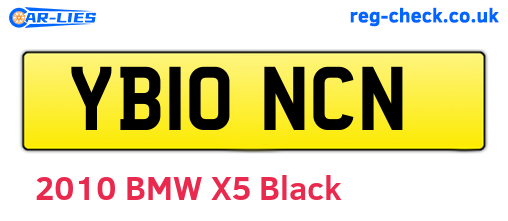 YB10NCN are the vehicle registration plates.