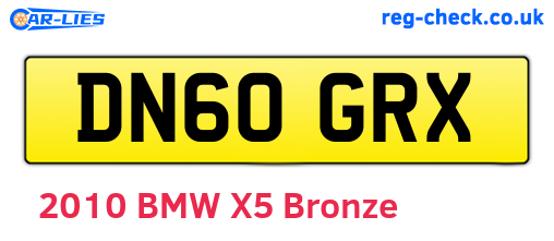 DN60GRX are the vehicle registration plates.