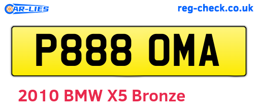 P888OMA are the vehicle registration plates.