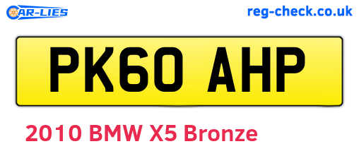 PK60AHP are the vehicle registration plates.