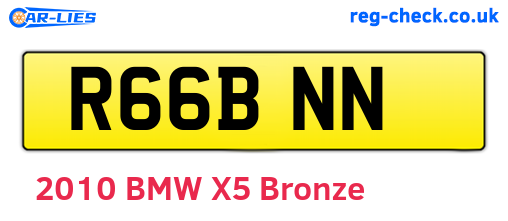 R66BNN are the vehicle registration plates.