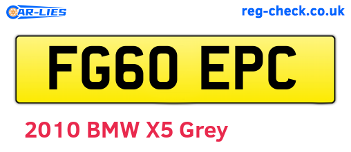 FG60EPC are the vehicle registration plates.