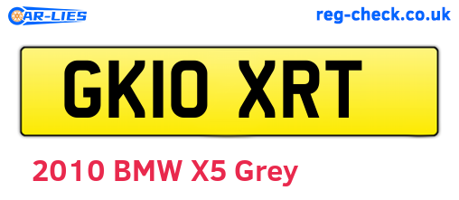 GK10XRT are the vehicle registration plates.