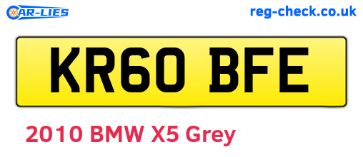 KR60BFE are the vehicle registration plates.