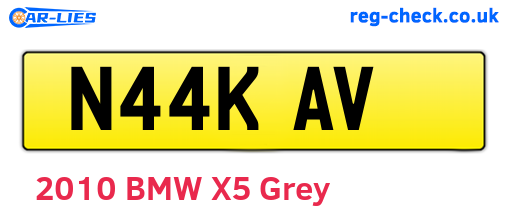 N44KAV are the vehicle registration plates.