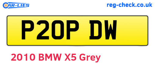 P20PDW are the vehicle registration plates.
