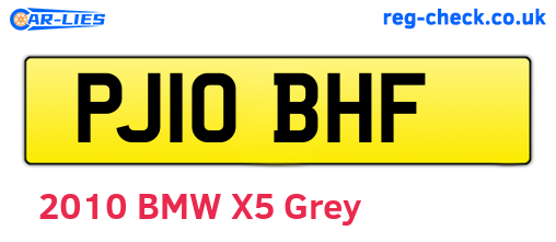 PJ10BHF are the vehicle registration plates.