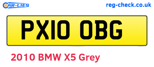 PX10OBG are the vehicle registration plates.