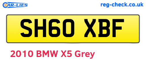 SH60XBF are the vehicle registration plates.