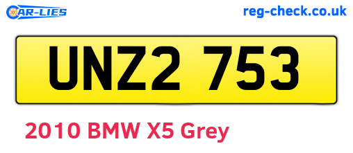 UNZ2753 are the vehicle registration plates.