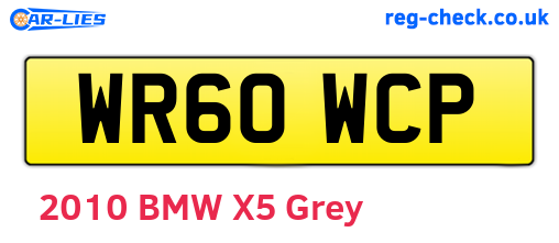 WR60WCP are the vehicle registration plates.