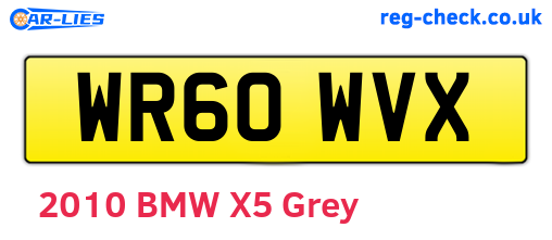 WR60WVX are the vehicle registration plates.