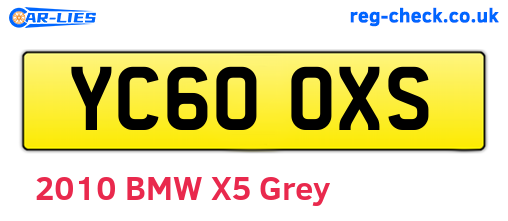 YC60OXS are the vehicle registration plates.