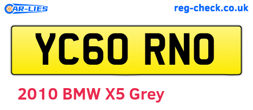 YC60RNO are the vehicle registration plates.