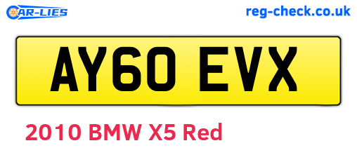 AY60EVX are the vehicle registration plates.