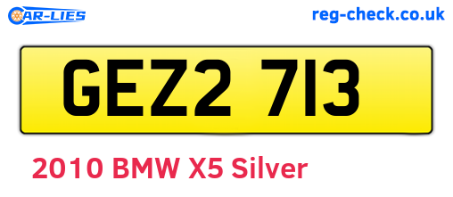 GEZ2713 are the vehicle registration plates.