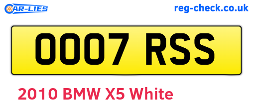 OO07RSS are the vehicle registration plates.