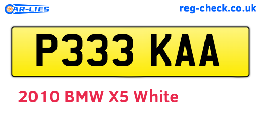 P333KAA are the vehicle registration plates.