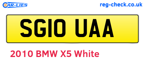 SG10UAA are the vehicle registration plates.