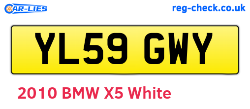 YL59GWY are the vehicle registration plates.