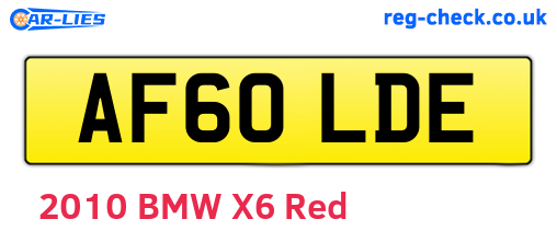 AF60LDE are the vehicle registration plates.