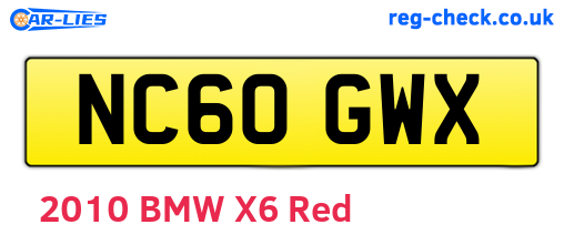 NC60GWX are the vehicle registration plates.