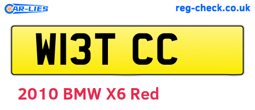 W13TCC are the vehicle registration plates.