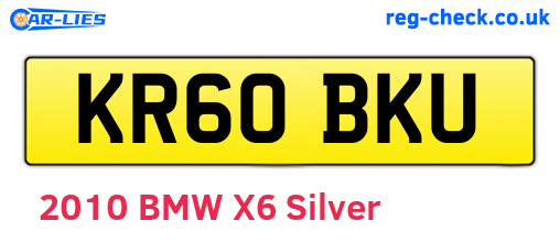 KR60BKU are the vehicle registration plates.