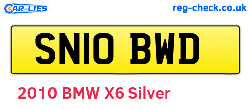 SN10BWD are the vehicle registration plates.