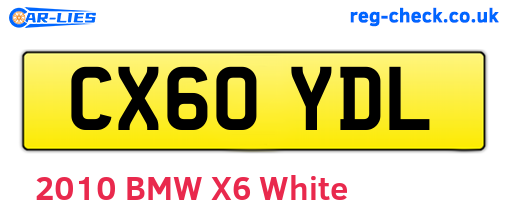 CX60YDL are the vehicle registration plates.
