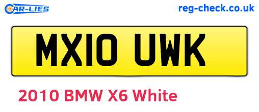 MX10UWK are the vehicle registration plates.