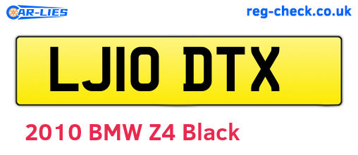 LJ10DTX are the vehicle registration plates.