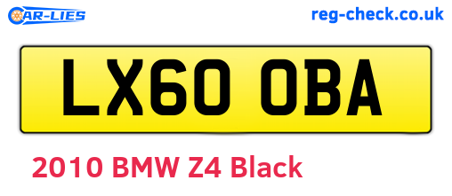 LX60OBA are the vehicle registration plates.