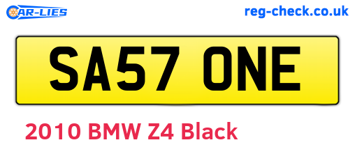 SA57ONE are the vehicle registration plates.