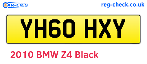 YH60HXY are the vehicle registration plates.