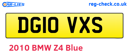 DG10VXS are the vehicle registration plates.