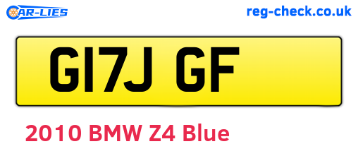 G17JGF are the vehicle registration plates.