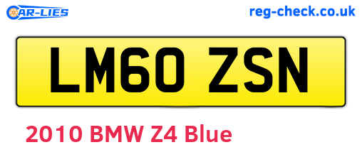 LM60ZSN are the vehicle registration plates.