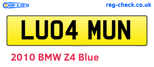 LU04MUN are the vehicle registration plates.