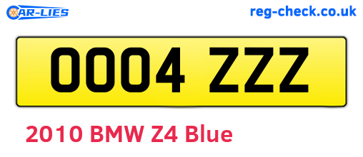 OO04ZZZ are the vehicle registration plates.
