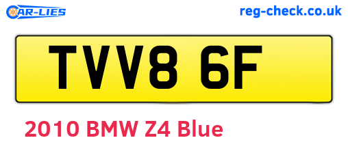 TVV86F are the vehicle registration plates.