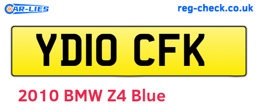 YD10CFK are the vehicle registration plates.