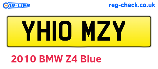 YH10MZY are the vehicle registration plates.