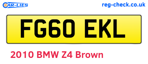 FG60EKL are the vehicle registration plates.