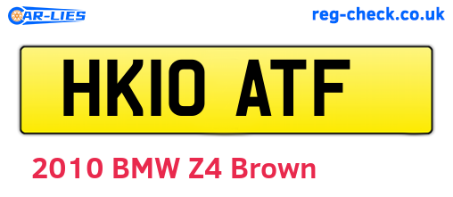 HK10ATF are the vehicle registration plates.