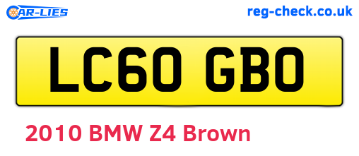 LC60GBO are the vehicle registration plates.